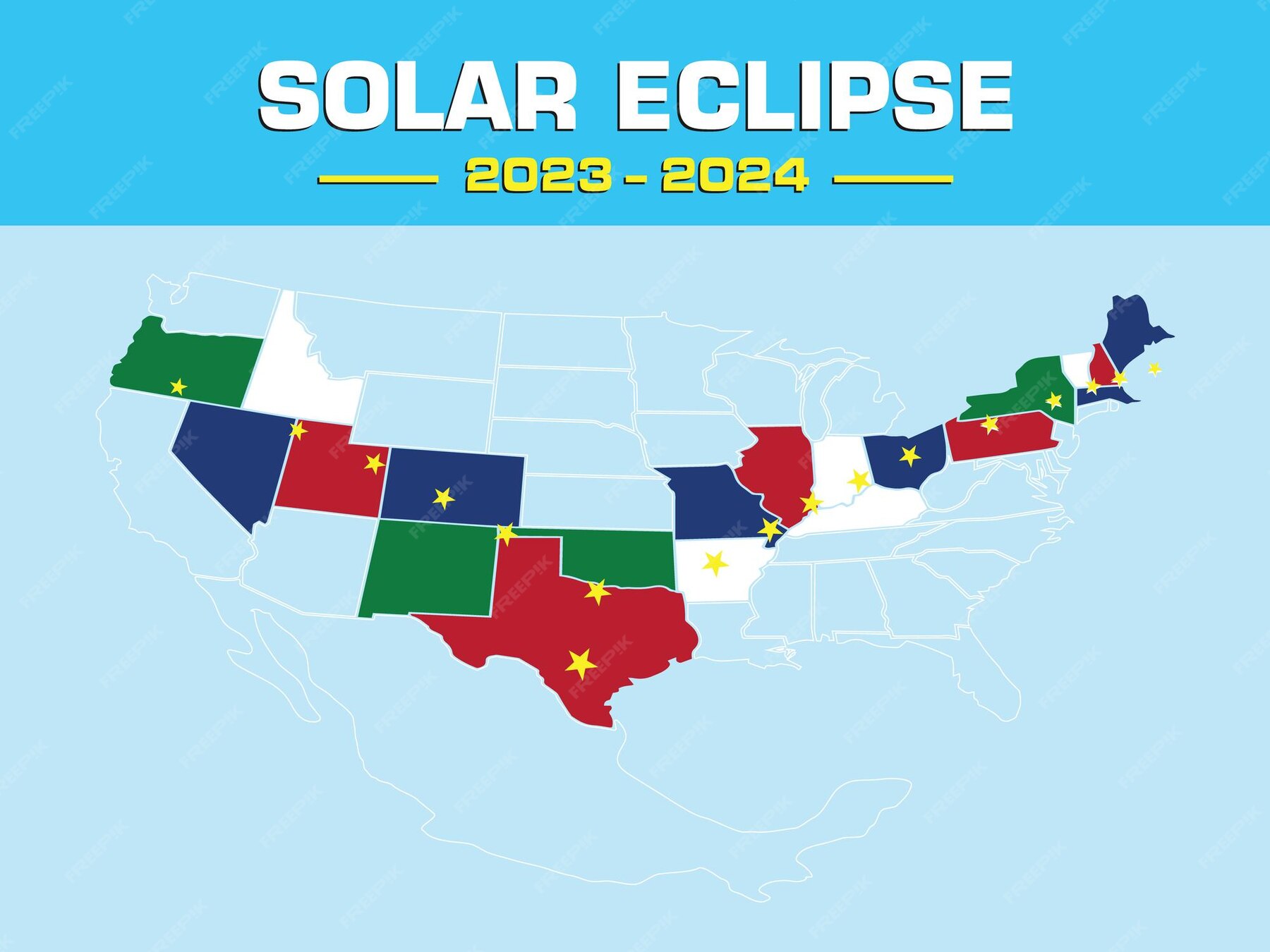 Premium Vector Total solar eclipse 20232024 interactive map