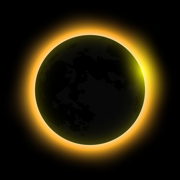 Vector total solar eclipse eclipse of the sun