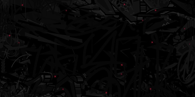 Vector totaly dark black abstract flat urban street art graffiti style vector illustration template background