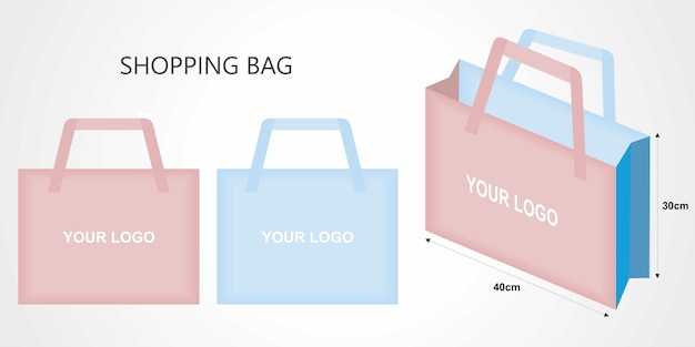 Tote Bag SHopping Bag mockup Vector