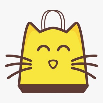 マーケット​ショップ​の​ロゴ​デザイン​の​ため​の​美容​猫​と​トートバッグ