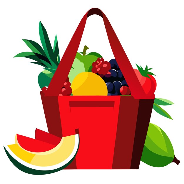 Tote shopping eco bags full of fruits