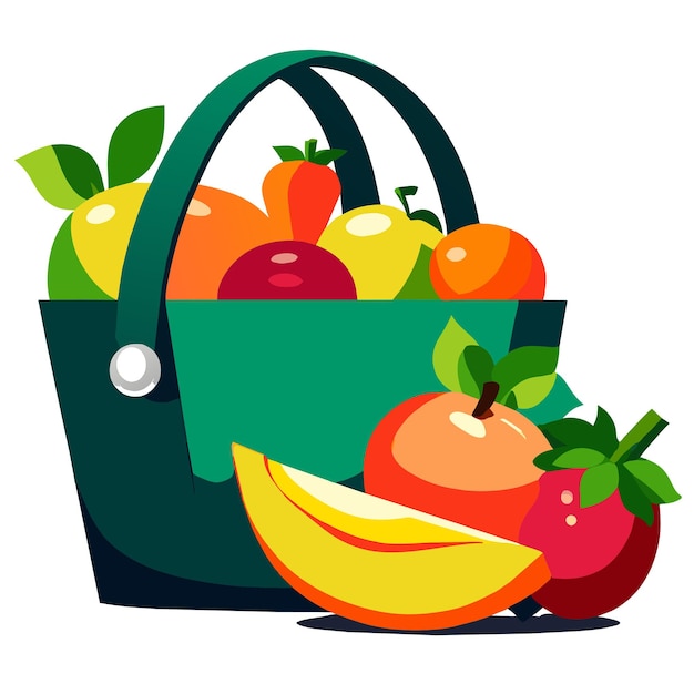 tote shopping eco bags full of fruits