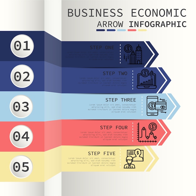 Totrial illustratie van pijlinfographics