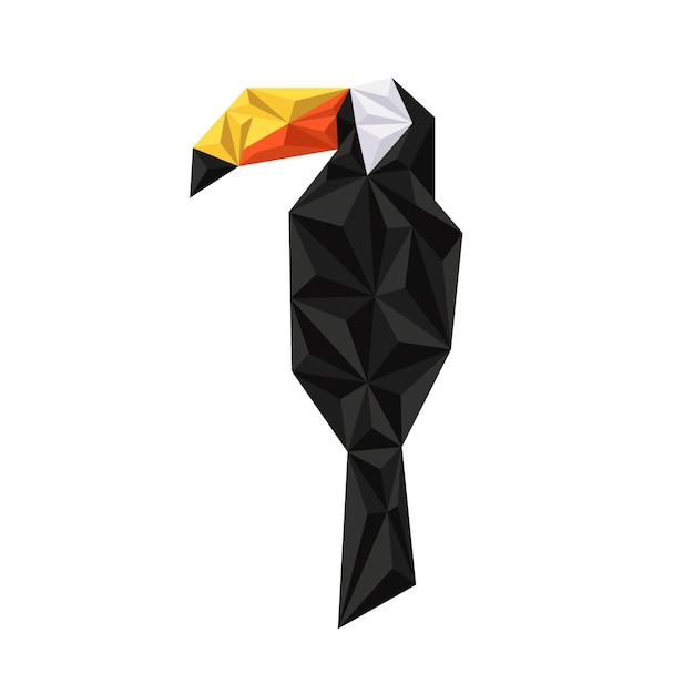 Vector toucan bird design in polygonal style