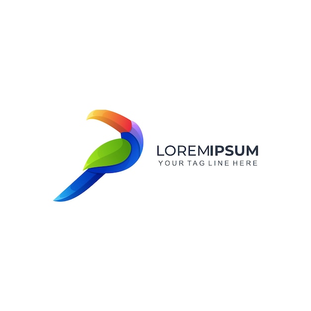 Toucan bird logo colorful gradient