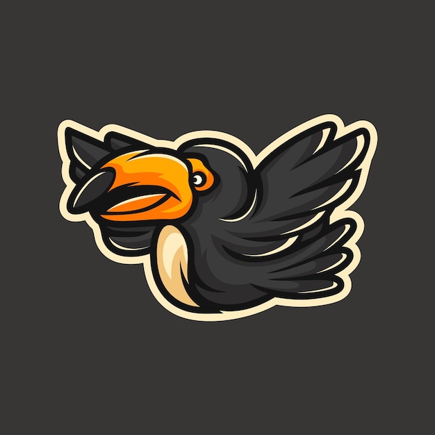 Toucan bird mascot design illustration