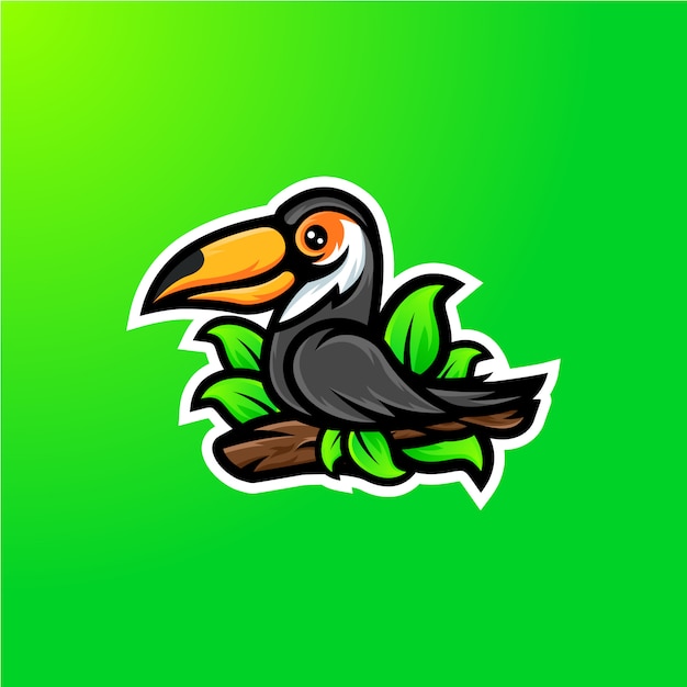 Vector toucan bird mascot logo design