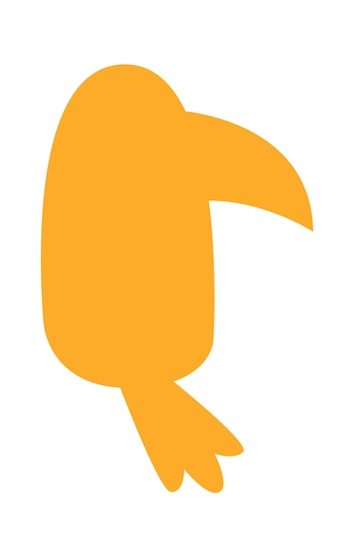 Toucan bird shape flat icon Cartoon animal silhouette