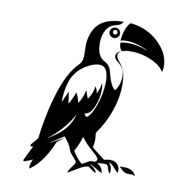 toucan black and white vector template set for cutting and printing