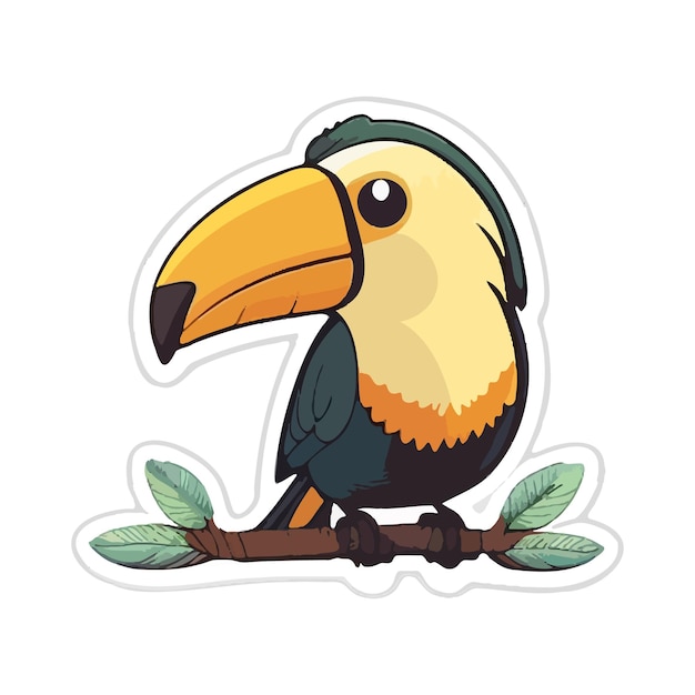 Vettore toucan cartoon illustrazione vettoriale di tucano uccello illustrazione di uccelli colorati