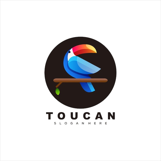 toucan colorful logo design vector