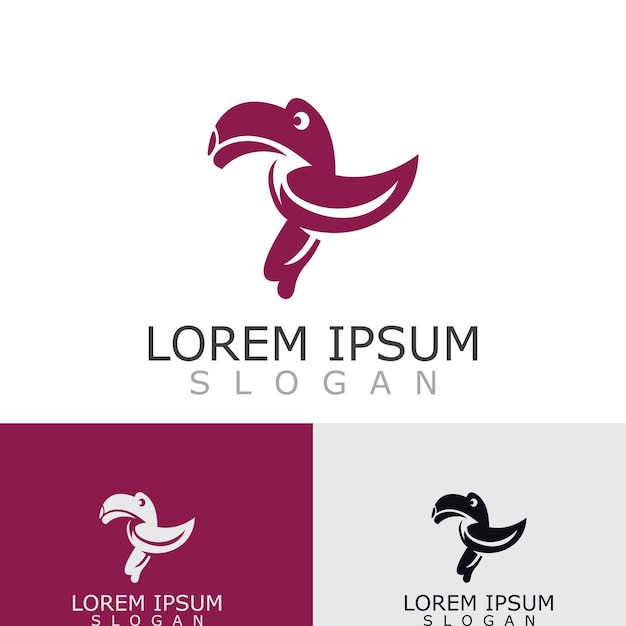 Toucan eenvoudig logo ontwerp afbeelding vogel vectorillustratie