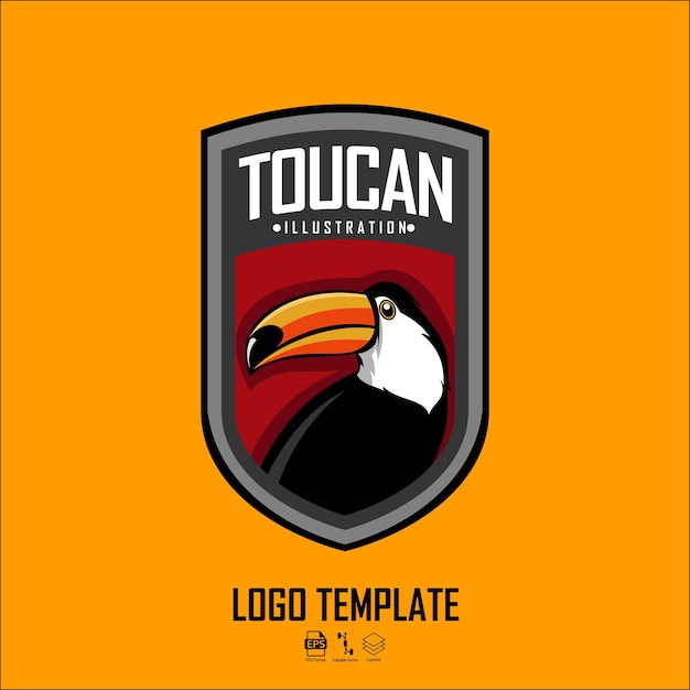 Шаблон логотипа toucan esports на желтом фоне