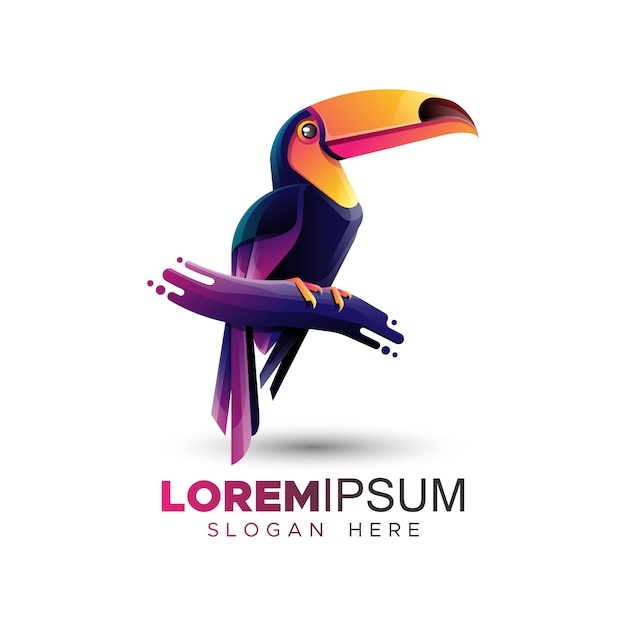 Vector toucan logo sjabloon