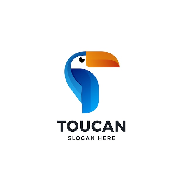 Toucan 로고 벡터 아이콘 그림 그라데이션 스타일