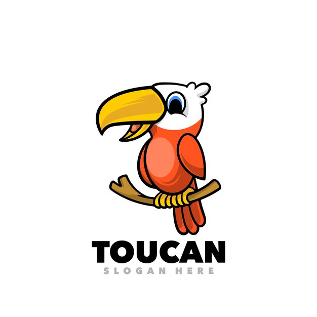 Toucan mascot cartoon simple design