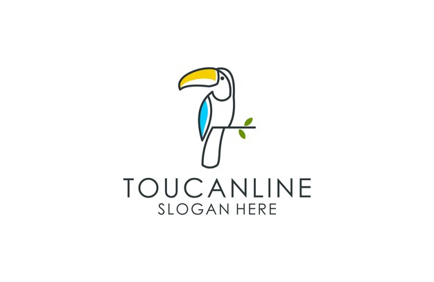 Vettore toucan outline logo