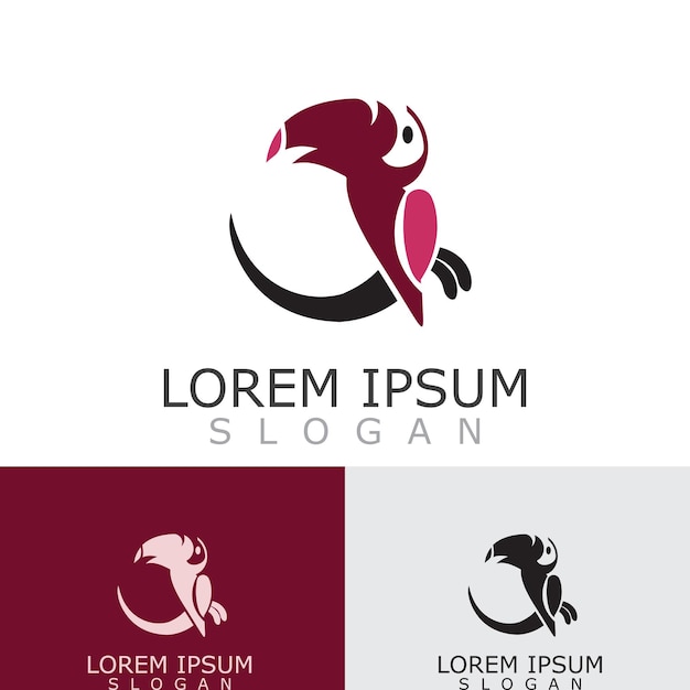 Toucan simple logo design image bird vector illustration