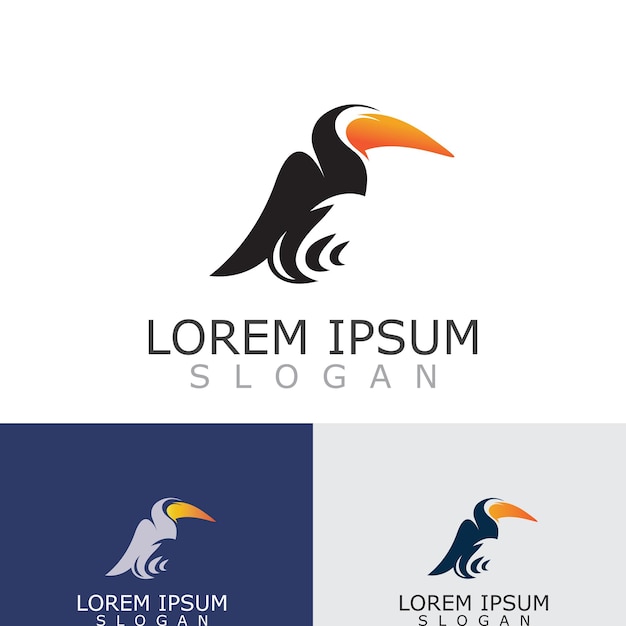 Vettore toucan semplice logo design immagine uccello illustrazione vettoriale