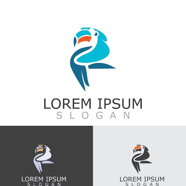 Toucan simple logo design image bird vector illustration