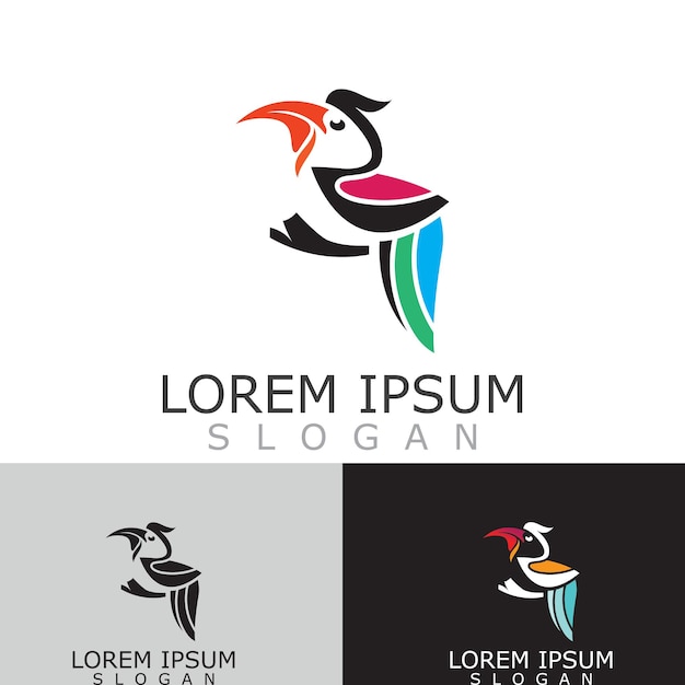 Toucan simple logo design image bird vector illustration