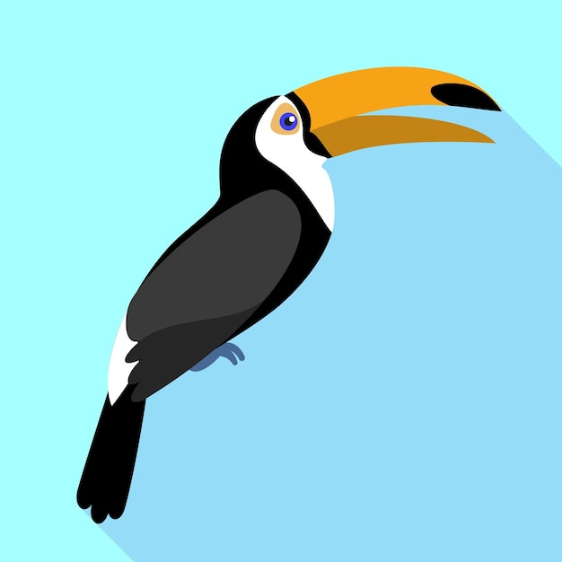 Toucan singing icon Flat illustration of toucan singing vector icon for web design