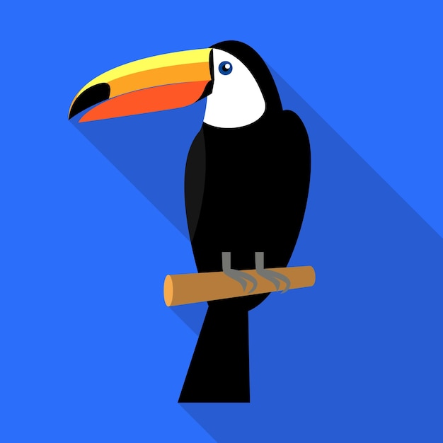 toucan on tree icon flat illustration of toucan on tree vector icon for web design