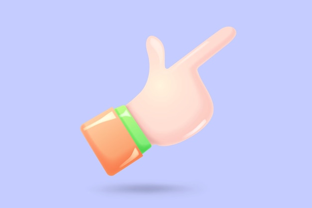 Touch or click icon design 3d hand pointing icon design