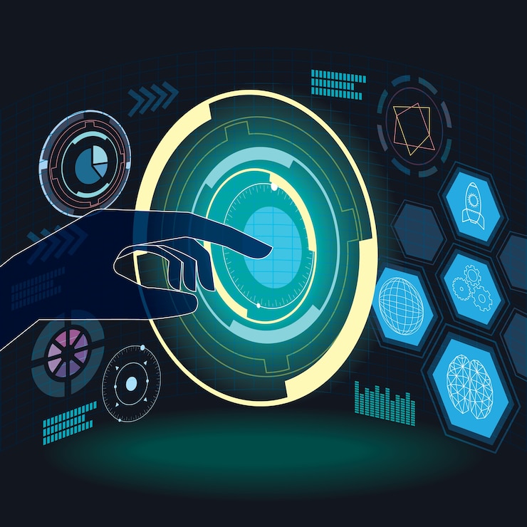 Vector touch the future digital technology science background