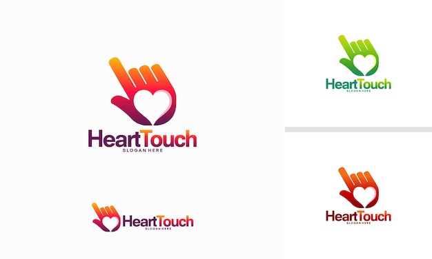 Touch Hearth Logo-sjabloonontwerpen vectorillustratie, Charity Logo-sjabloonontwerpen