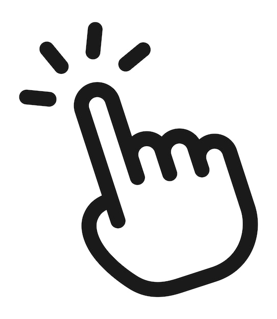 Touch icon. hand symbol. finger touching screen