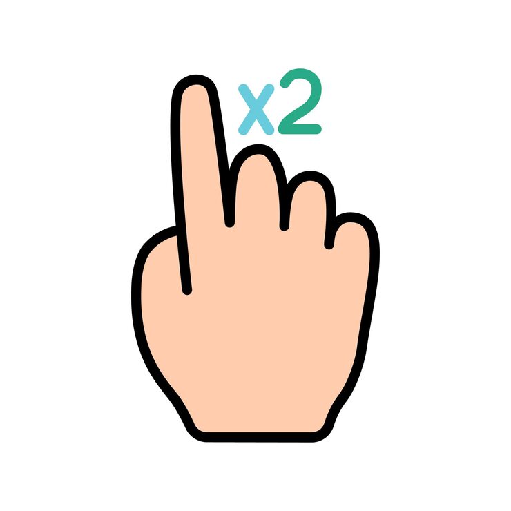 Vector 触控板图标 指指双击 减少 增加 转动 旋转 近似 按 滚动 点击 箭头 传感器 转动 放大 移动响应时间 x2