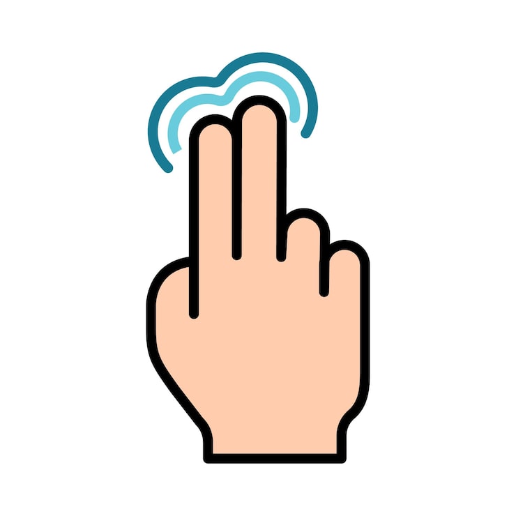 Vector 터치 패드 아이콘 인스 손가락 더블 클릭 감소 증가 회전 회전 근사 누르기 스크롤 클릭 화살표 센서 회전 이동 응답 시간 x2