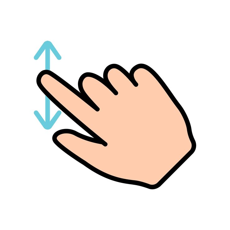 Vector 터치 패드 아이콘 인스 손가락 더블 클릭 감소 증가 회전 회전 근사 누르기 스크롤 클릭 화살표 센서 회전 이동 응답 시간 x2