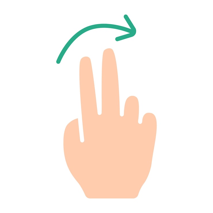 Vector 터치 패드 아이콘 인스 손가락 더블 클릭 감소 증가 회전 회전 근사 누르기 스크롤 클릭 화살표 센서 회전 이동 응답 시간 x2