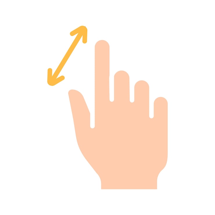 Vector 터치 패드 아이콘 인스 손가락 더블 클릭 감소 증가 회전 회전 근사 누르기 스크롤 클릭 화살표 센서 회전 이동 응답 시간 x2