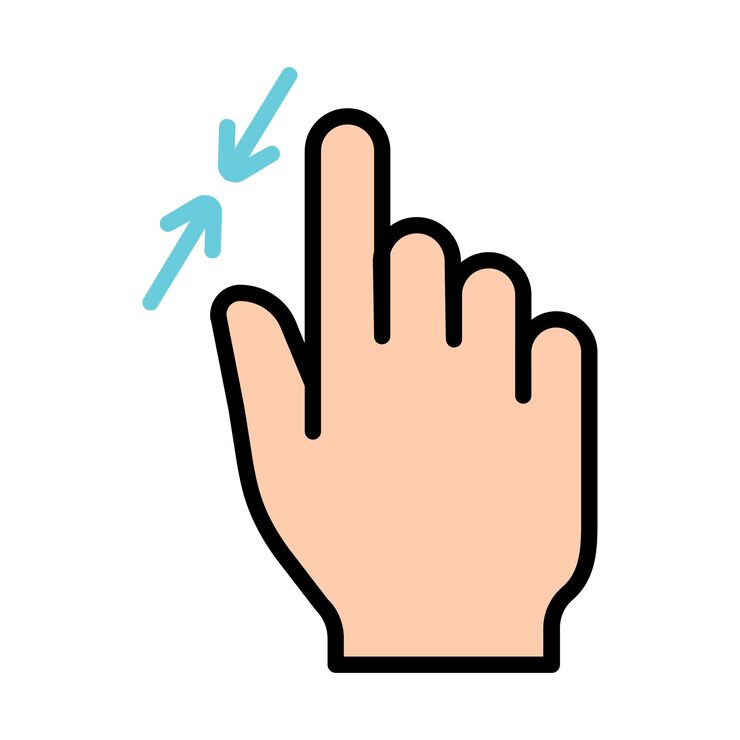 Vector 터치 패드 아이콘 인스 손가락 더블 클릭 감소 증가 회전 회전 근사 누르기 스크롤 클릭 화살표 센서 회전 이동 응답 시간 x2