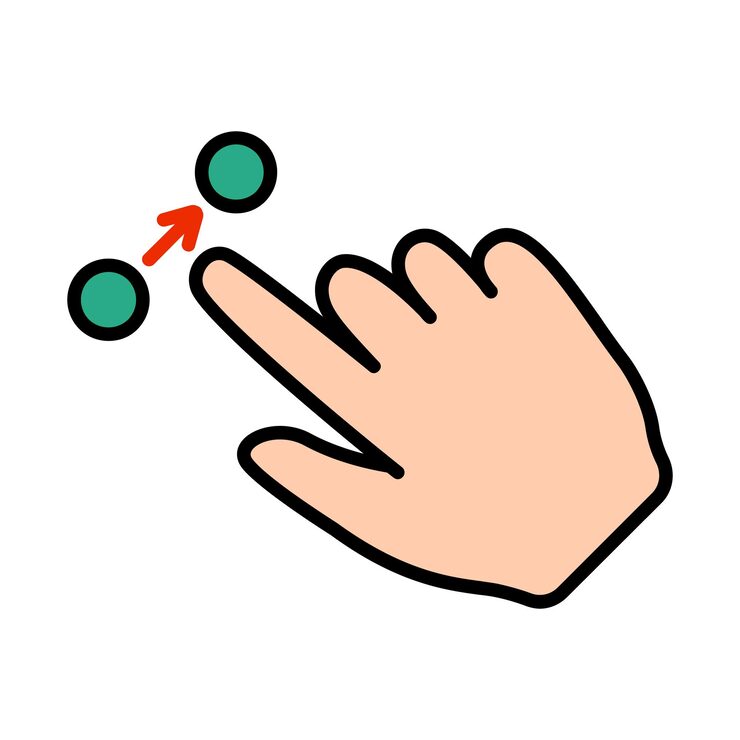 Vector 触控板图标 指指双击 减少 增加 转动 旋转 近似 按 滚动 点击 箭头 传感器 转动 放大 移动响应时间 x2