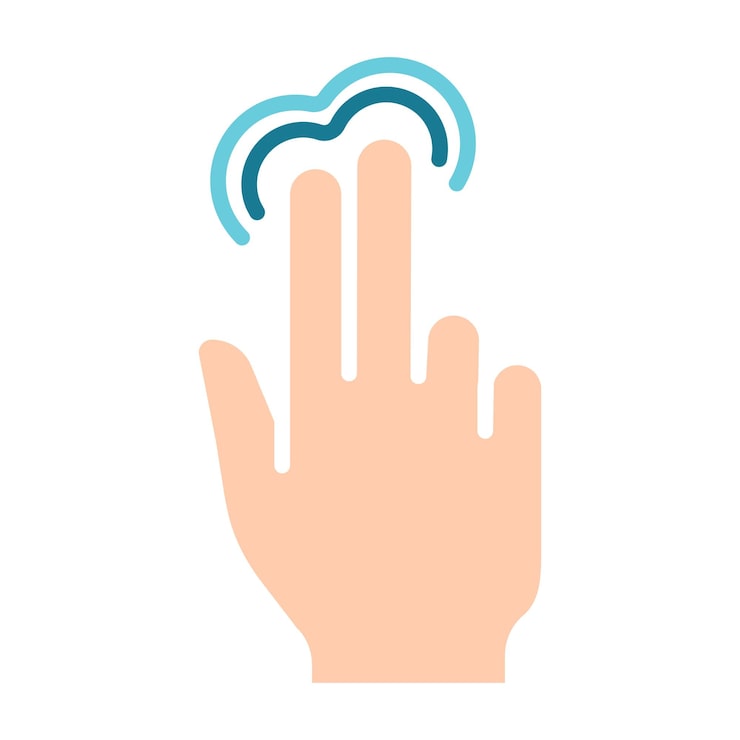 Vector 터치 패드 아이콘 인스 손가락 더블 클릭 감소 증가 회전 회전 근사 누르기 스크롤 클릭 화살표 센서 회전 이동 응답 시간 x2