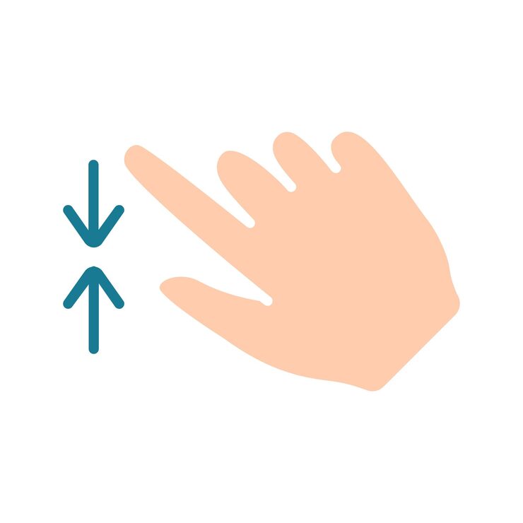 Vector 터치 패드 아이콘 인스 손가락 더블 클릭 감소 증가 회전 회전 근사 누르기 스크롤 클릭 화살표 센서 회전 이동 응답 시간 x2