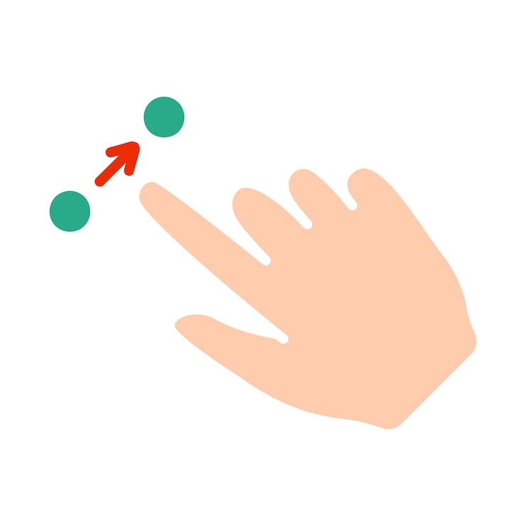 Vector 터치 패드 아이콘 인스 손가락 더블 클릭 감소 증가 회전 회전 근사 누르기 스크롤 클릭 화살표 센서 회전 이동 응답 시간 x2