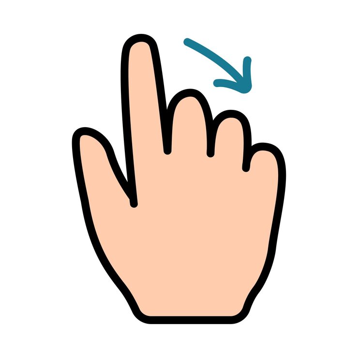 Vector 터치 패드 아이콘 인스 손가락 더블 클릭 감소 증가 회전 회전 근사 누르기 스크롤 클릭 화살표 센서 회전 이동 응답 시간 x2