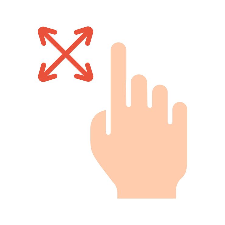 Vector 터치 패드 아이콘 인스 손가락 더블 클릭 감소 증가 회전 회전 근사 누르기 스크롤 클릭 화살표 센서 회전 이동 응답 시간 x2