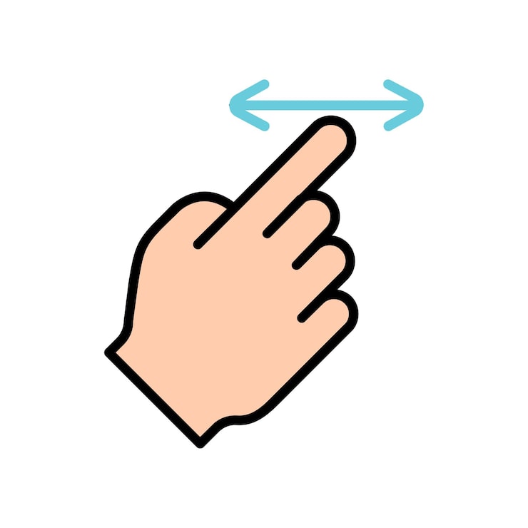 Vector 터치 패드 아이콘 인스 손가락 더블 클릭 감소 증가 회전 회전 근사 누르기 스크롤 클릭 화살표 센서 회전 이동 응답 시간 x2