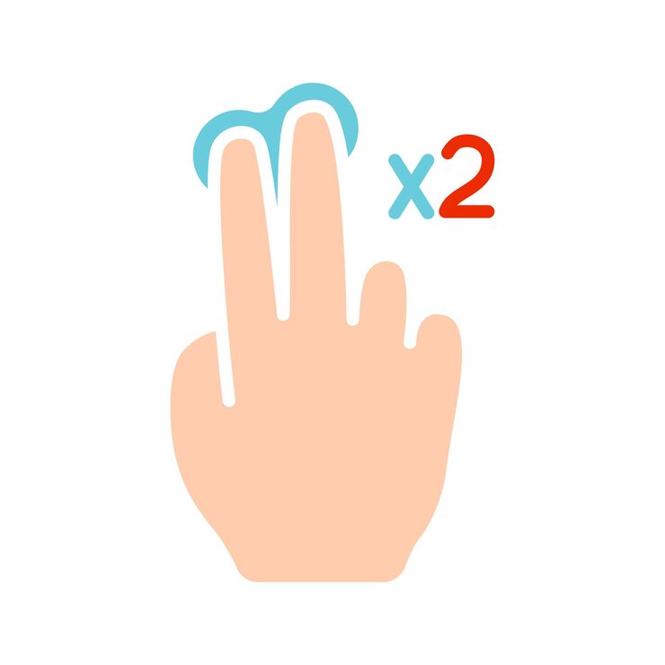 Vector 터치 패드 아이콘 인스 손가락 더블 클릭 감소 증가 회전 회전 근사 누르기 스크롤 클릭 화살표 센서 회전 이동 응답 시간 x2