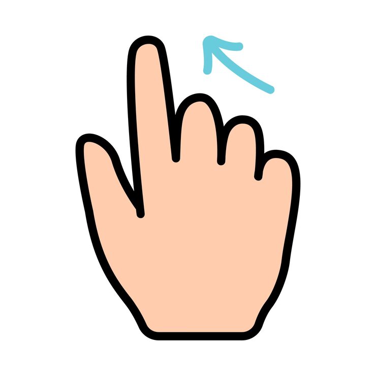 Vector 터치 패드 아이콘 인스 손가락 더블 클릭 감소 증가 회전 회전 근사 누르기 스크롤 클릭 화살표 센서 회전 이동 응답 시간 x2