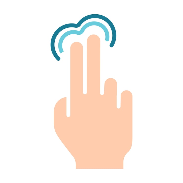 Vector touch pad icon index finger doubleclick decrease increase turn rotation approximation press scrolling click arrow sensor turn zoom in move response time x2