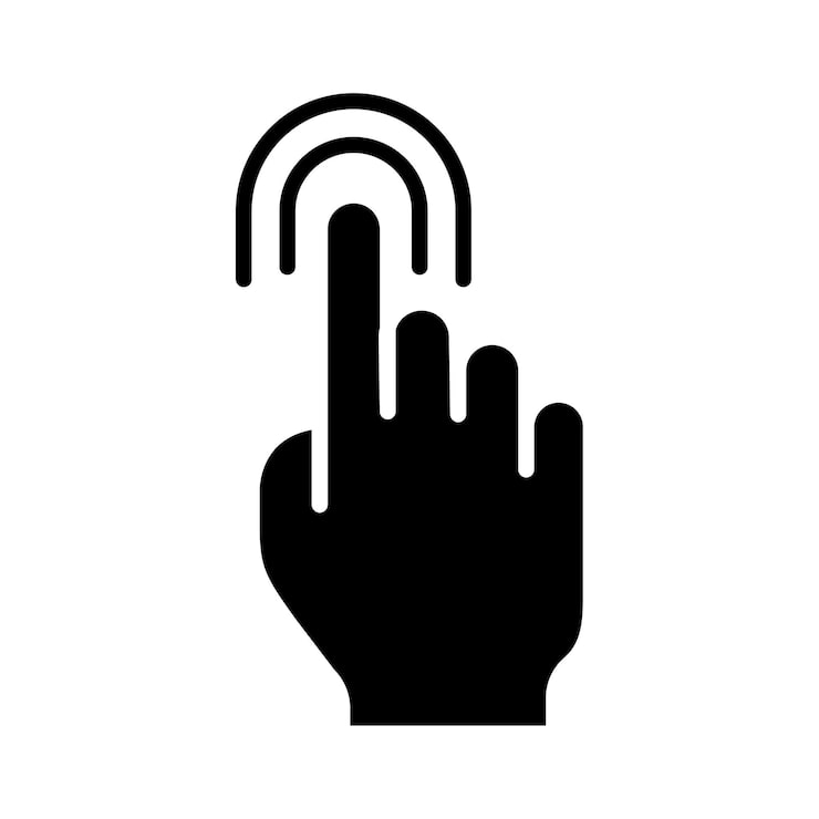 Vector touch pad icon index finger doubleclick decrease increase turn rotation approximation press scrolling click arrow sensor turn zoom in move response time x2