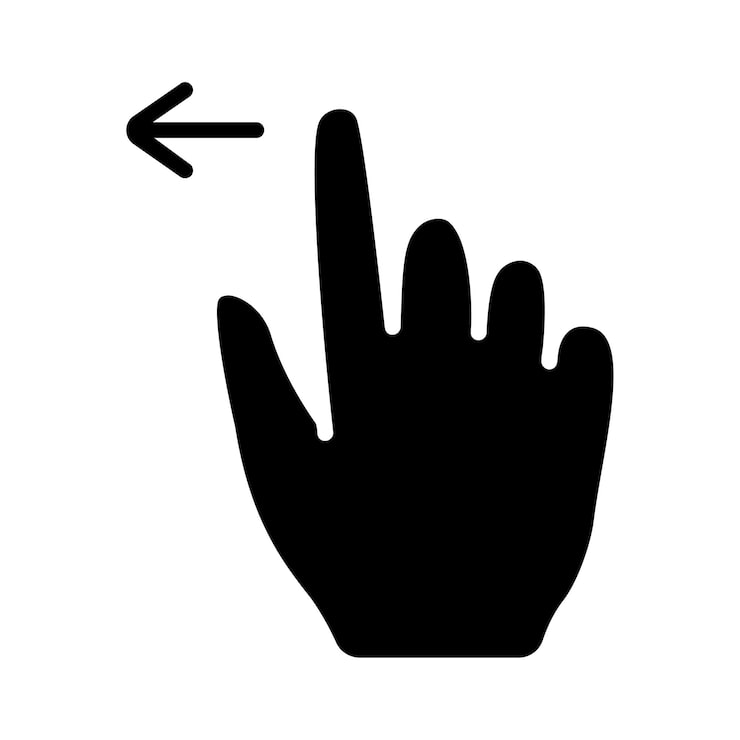 Vector touch pad icon index finger doubleclick decrease increase turn rotation approximation press scrolling click arrow sensor turn zoom in move response time x2